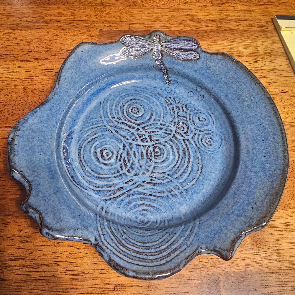 Handmade Blue Ceramic Trinket Dish